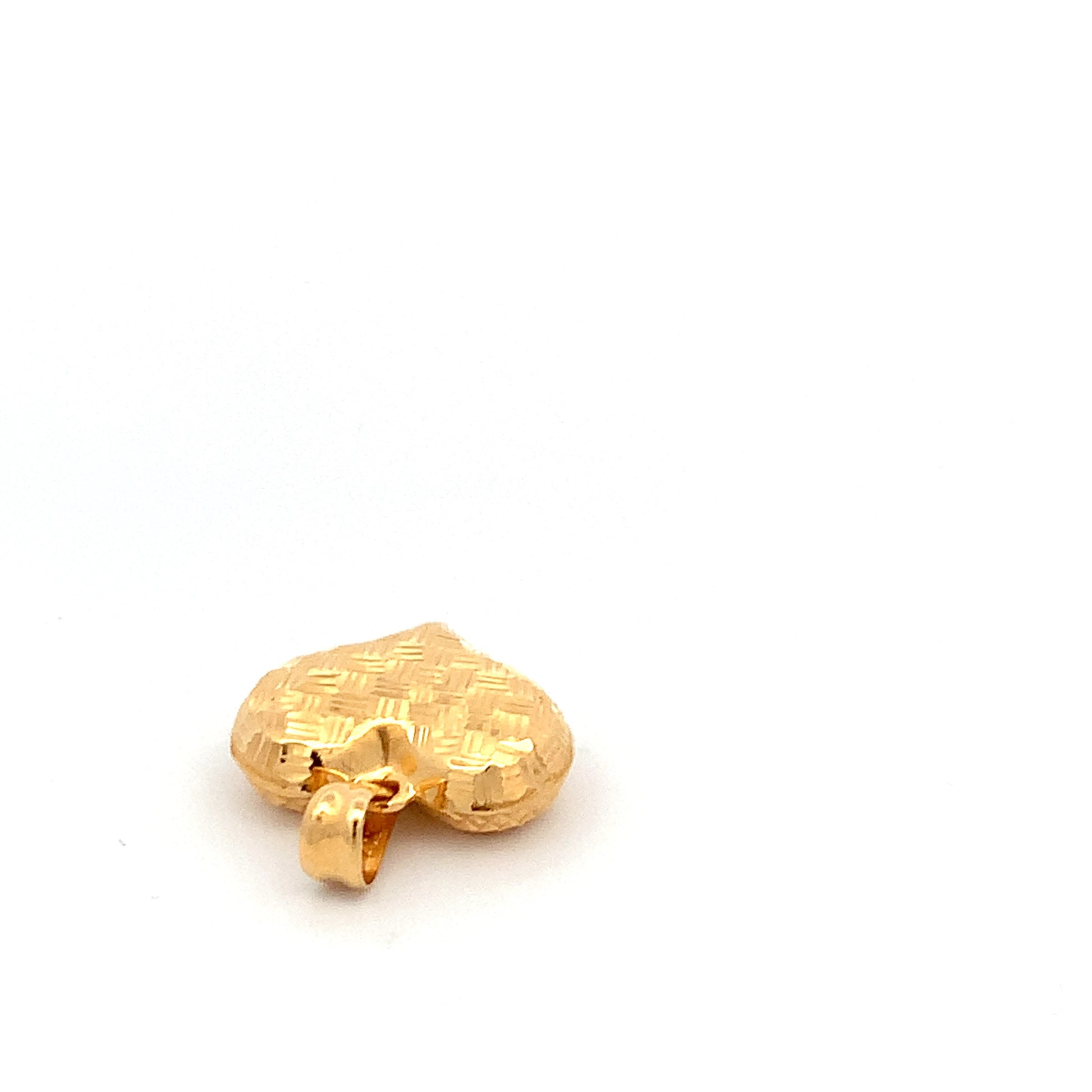 18K Yellow Gold Pendant Heart Puffed 1.67 grams with defects - Rafant