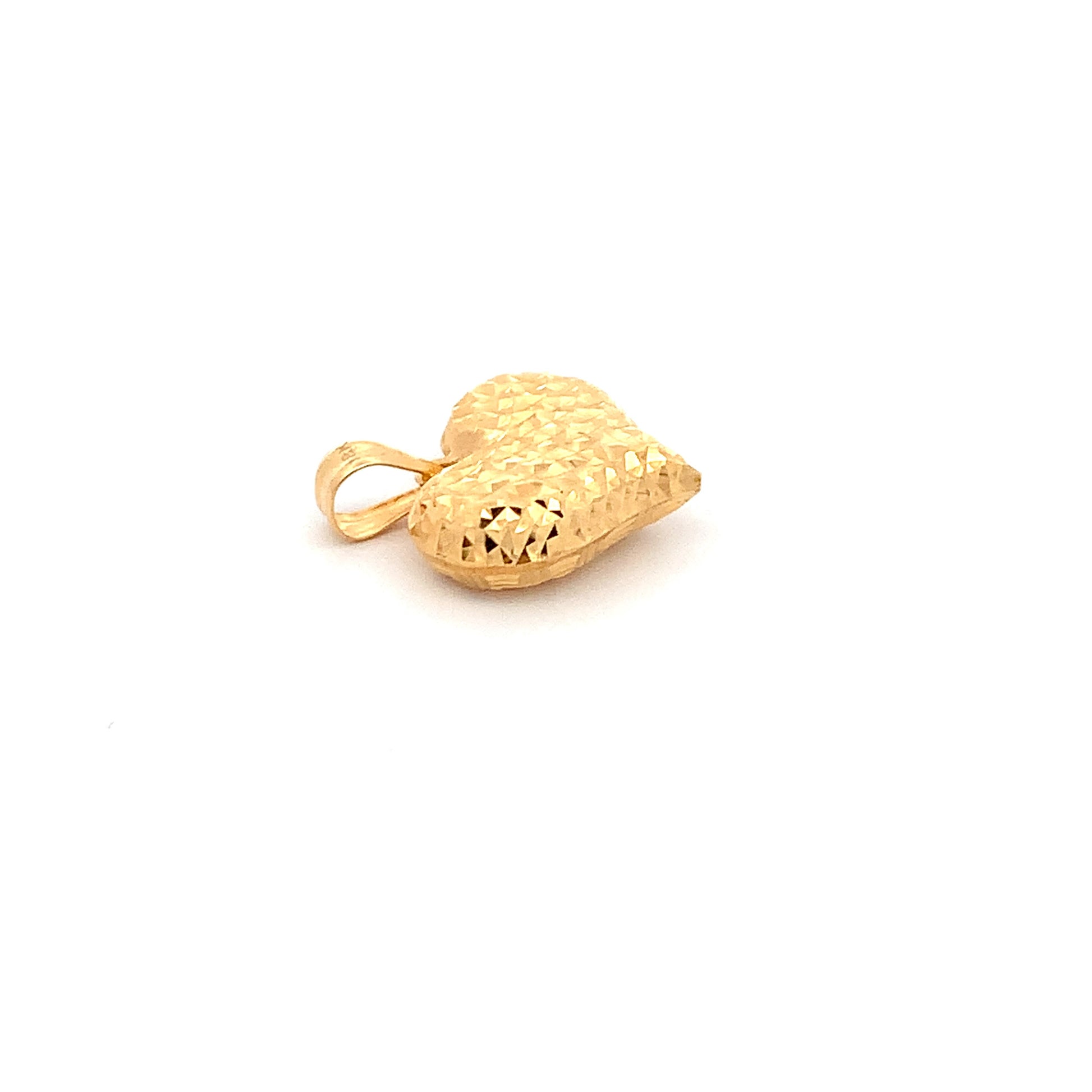 18K Yellow Gold Pendant Heart Puffed 1.67 grams with defects - Rafant