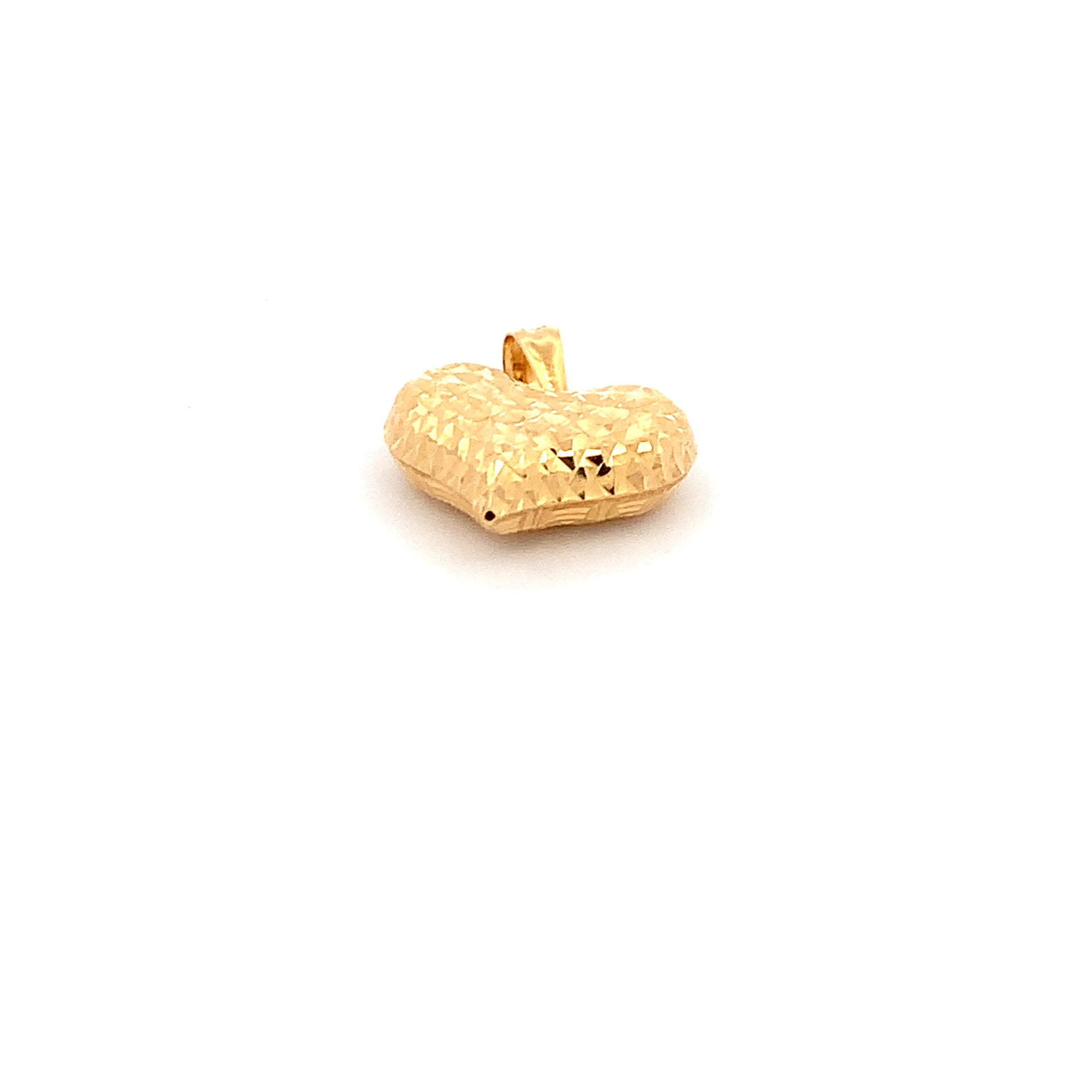18K Yellow Gold Pendant Heart Puffed 1.67 grams with defects - Rafant