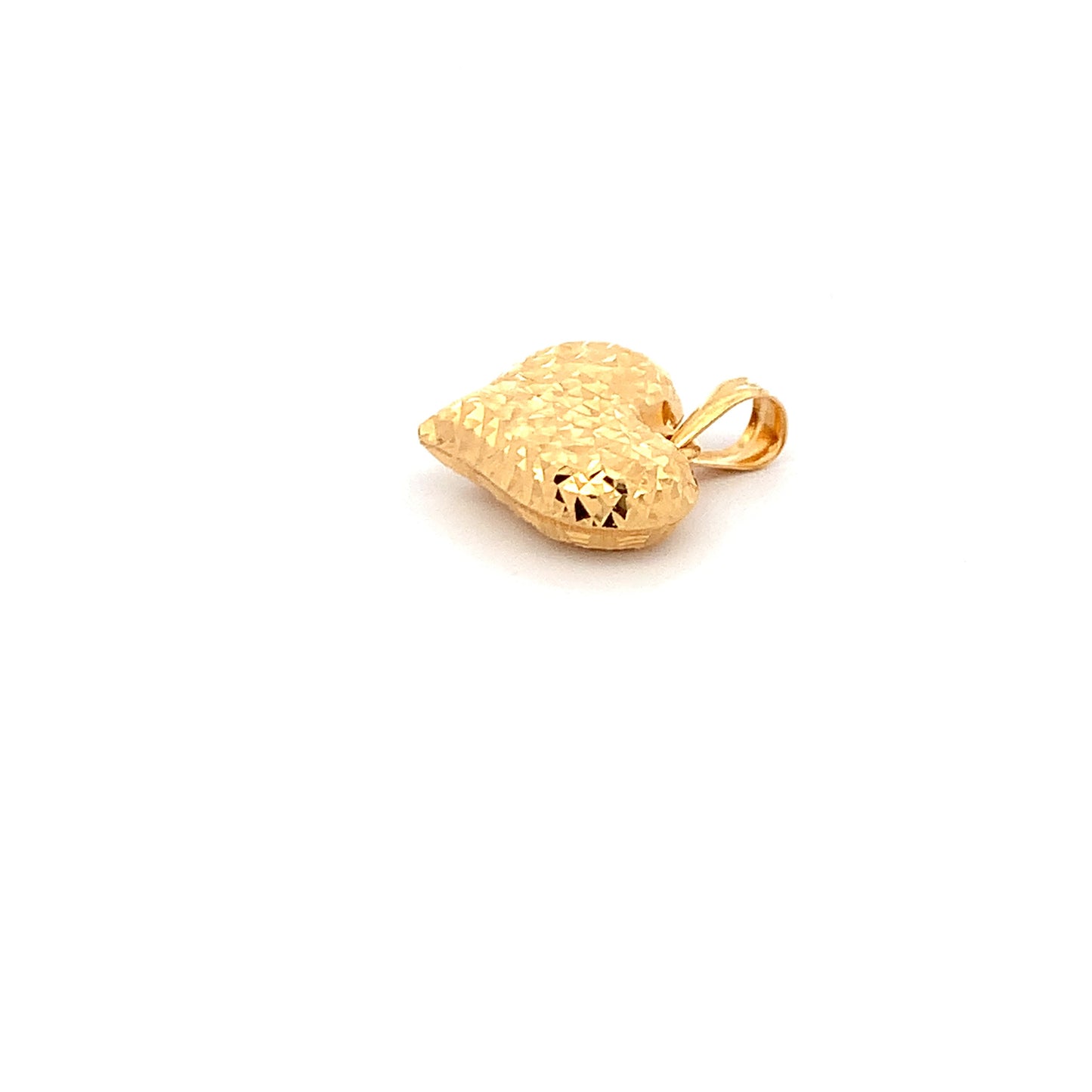 18K Yellow Gold Pendant Heart Puffed 1.67 grams with defects - Rafant