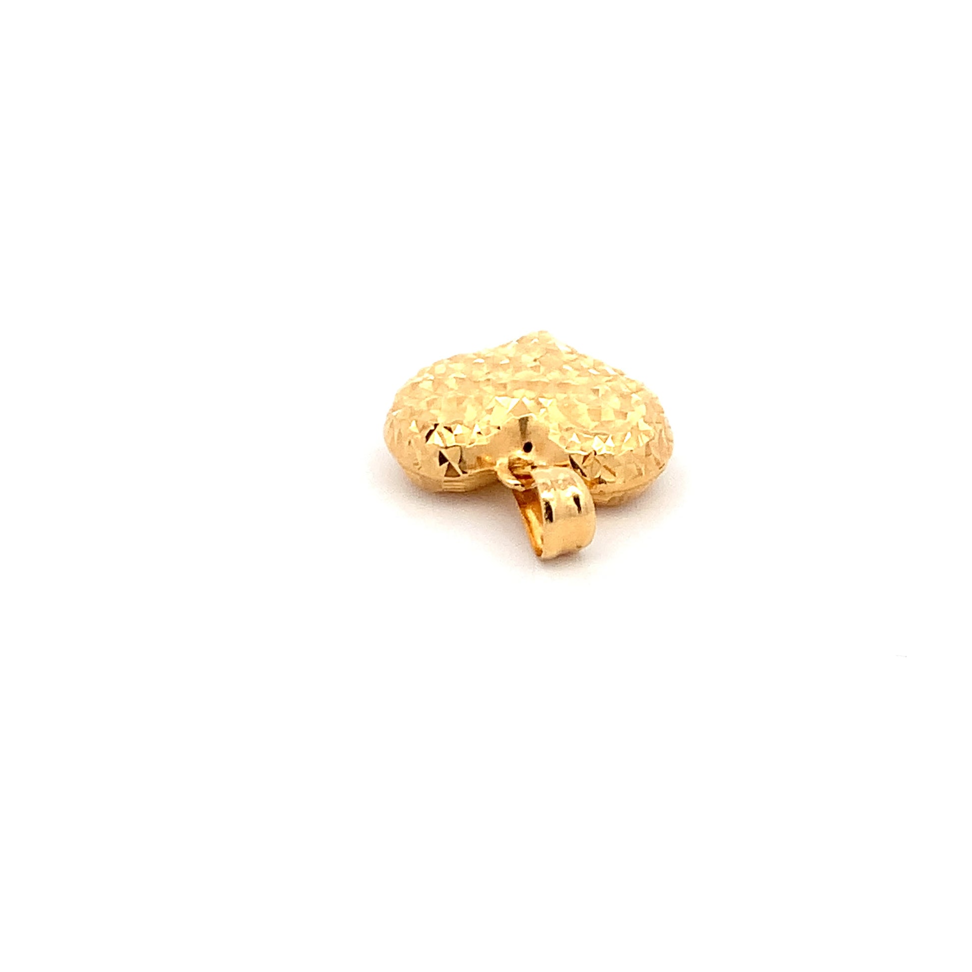 18K Yellow Gold Pendant Heart Puffed 1.67 grams with defects - Rafant