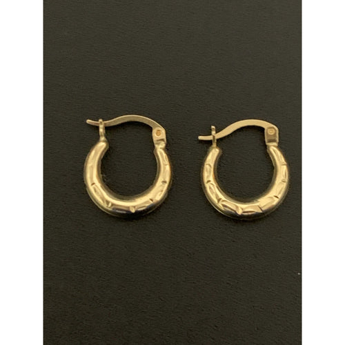 18K Gold Earrings Hoops Loops 1.28 grams Small - Rafant