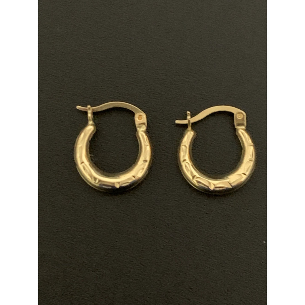 18K Gold Earrings Hoops Loops 1.28 grams Small - Rafant