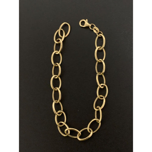 18K Gold Bracelet Oval Chain Link 3.48 grams 7.5 inches - Rafant