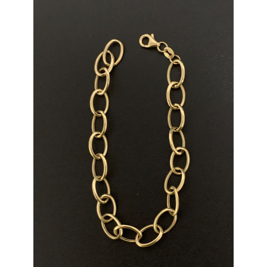 18K Gold Bracelet Oval Chain Link 3.48 grams 7.5 inches - Rafant