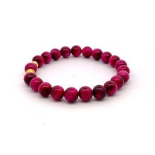 Load image into Gallery viewer, 24K Gold Lucky Charm Money Ball Bracelet Gemstones Tiger&#39;s Eye 8mm - Rafant
