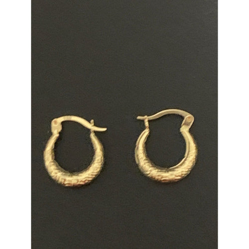 18K Gold Earrings Hoops Loops Small 1.21 grams - Rafant