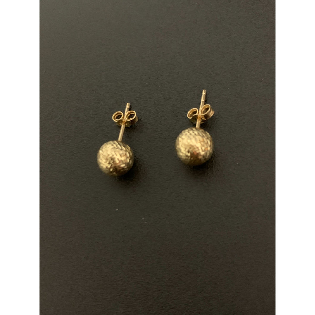 18K Gold Earrings Stud balls 0.86 grams Small - Rafant