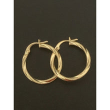 Load image into Gallery viewer, 18K Gold Earrings Hoops Loops Twisted Small 1.11 grams - Rafant
