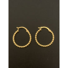 Load image into Gallery viewer, 18K Gold Earrings Hoops Loops Beaded Small 2.13 grams - Rafant
