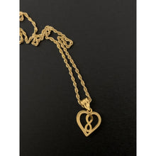 Load image into Gallery viewer, 18K Gold Necklace Chain 18 inches with Heart Infinity Pendant Small 1.34 grams with Defects Chain Has Kinks - Rafant
