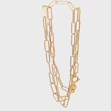 Load and play video in Gallery viewer, 18K Yellow Gold Necklace Chain Paperclip 1.36 grams Size 16 inches
