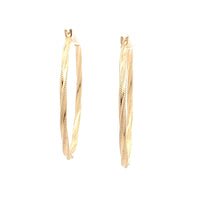 Load image into Gallery viewer, 18K Yellow Gold Earrings Spiral Hoops Large 1.74 grams - Rafant
