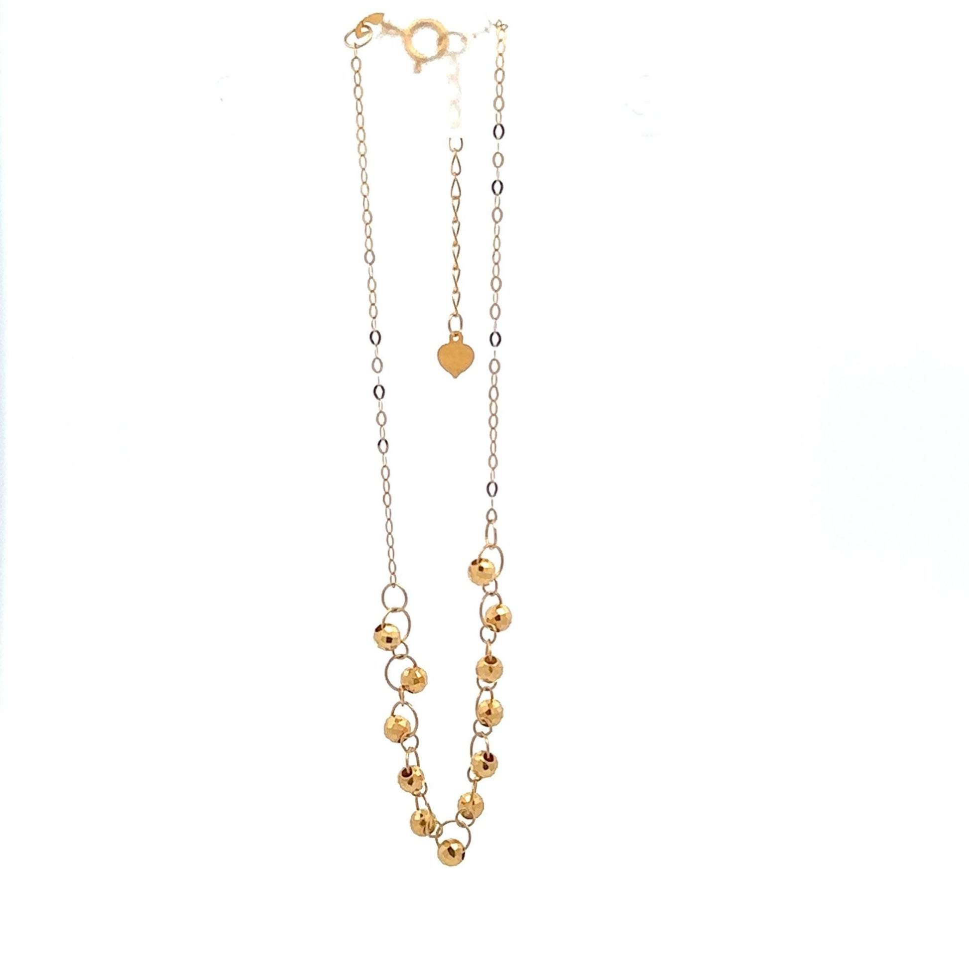 18K Gold Bracelet 6 inches plus 1 inch Tiny Beads 0.68 grams - Rafant