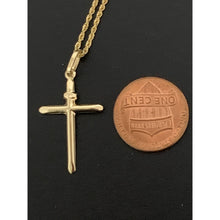 Load image into Gallery viewer, 18K Gold Necklace Chain 17.50 inches with Cross Pendant 1.52 grams - Rafant
