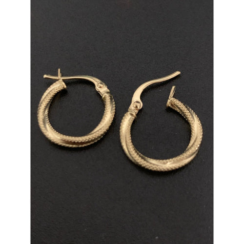18K Gold Earrings Hoops Loops Small 0.87 grams - Rafant
