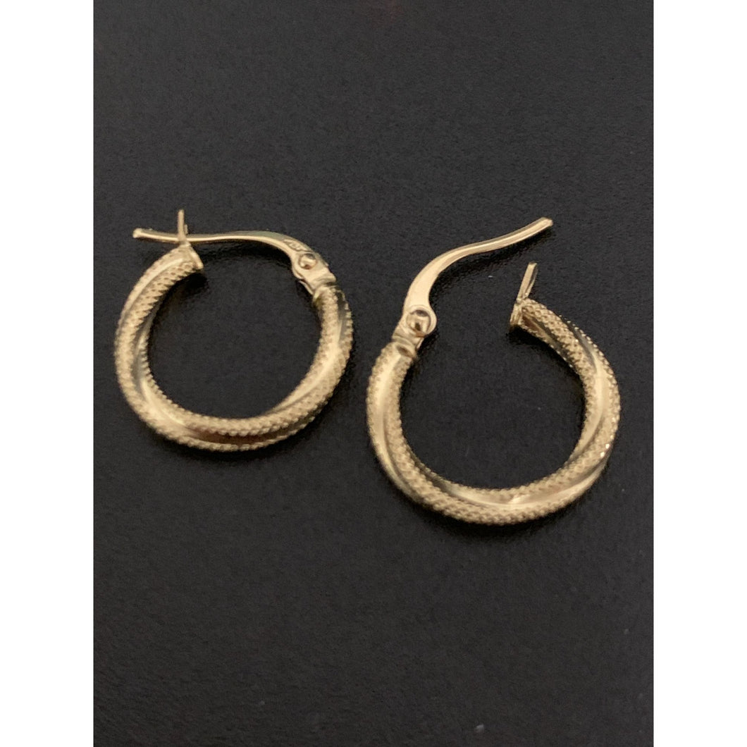 18K Gold Earrings Hoops Loops Small 0.87 grams - Rafant