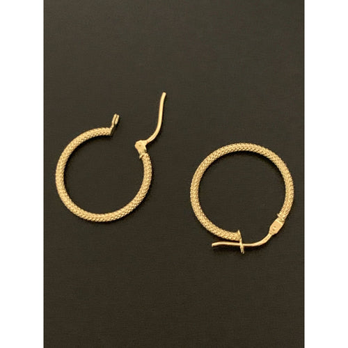 18K Gold Earrings Hoops Loops Small 1.01 grams - Rafant