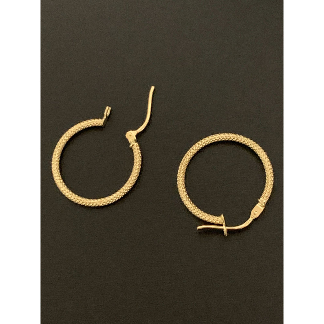 18K Gold Earrings Hoops Loops Small 1.01 grams - Rafant