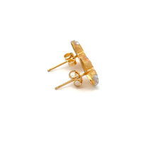 Load image into Gallery viewer, 18K Gold Earrings Stud Heart Tricolor 1.46 grams - Rafant
