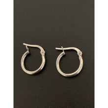 Load image into Gallery viewer, 18K Gold Earrings Hoops Loops Small 0.97 grams White Gold - Rafant
