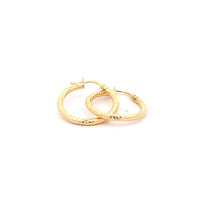 Load image into Gallery viewer, 18K Yellow Gold Earrings Hoops Small Textured 1.20 grams - Rafant
