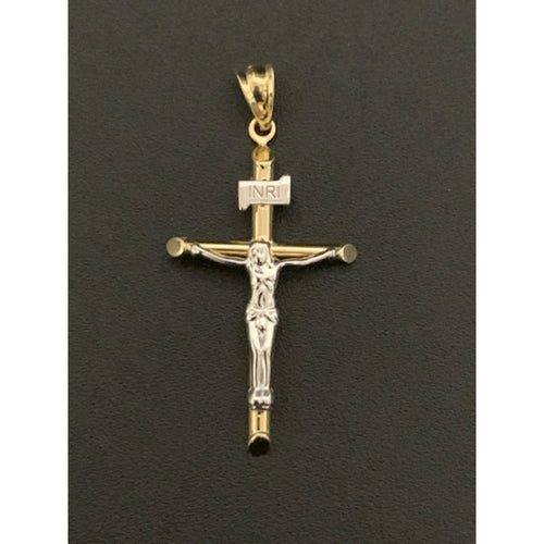 18K Gold Pendant Cross Jesus Christ 1.11 grams - Rafant