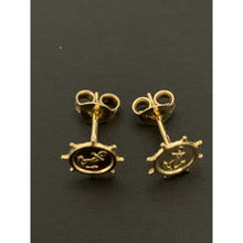 Load image into Gallery viewer, 18K Gold Earrings Stud Wheels Anchor 1.01 grams - Rafant
