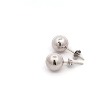 Load image into Gallery viewer, 18K White Gold Earrings Stud Balls Polished - Rafant

