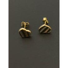 Load image into Gallery viewer, 18K Gold Earrings Stud Heart Tricolor 1.25 grams - Rafant
