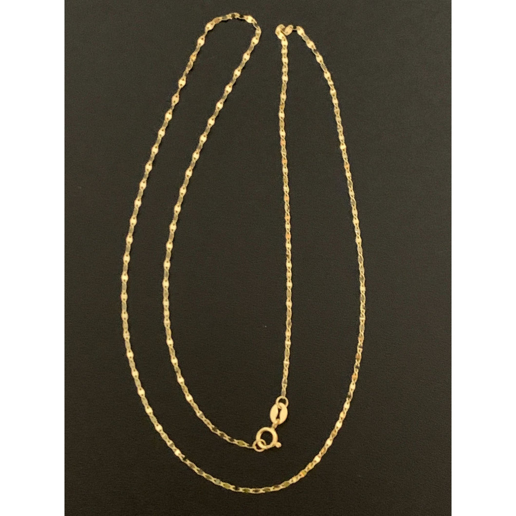 18K Gold Necklace Chain Only 17.75 inches Lightweight Dainty Delicate 1.08 grams - Rafant