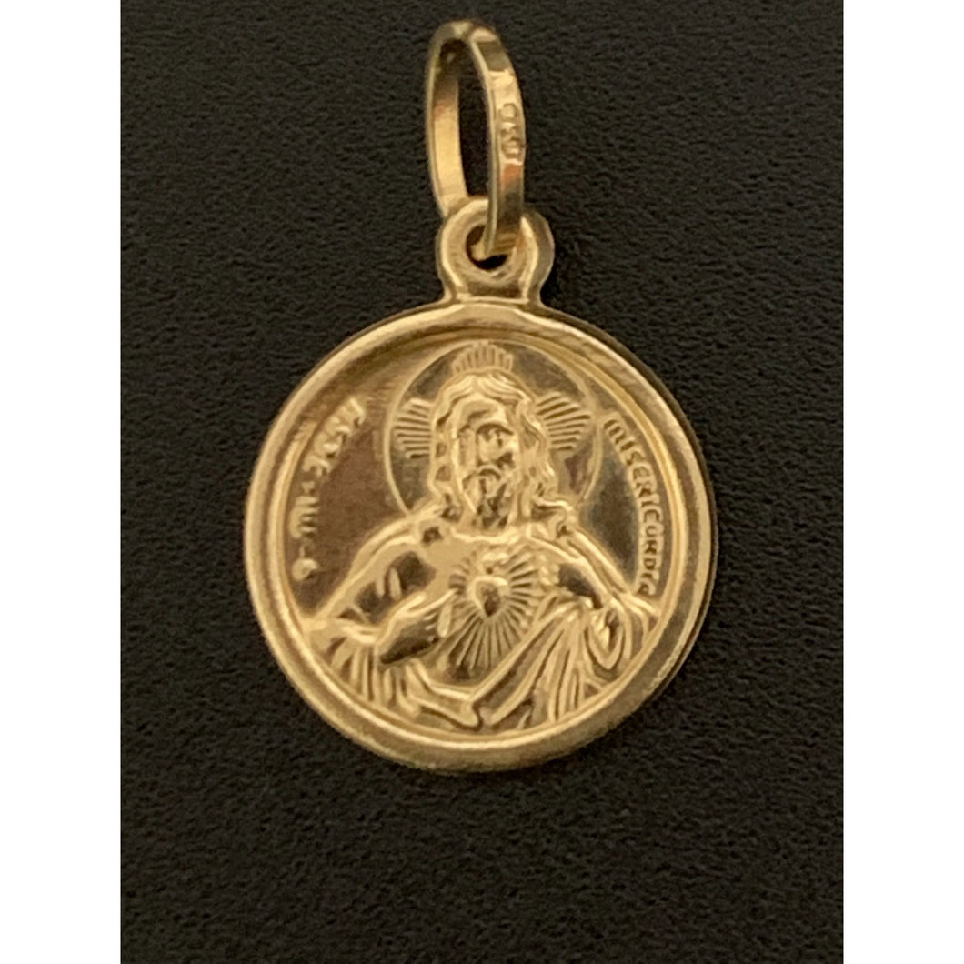 18K Gold Pendant Round Circle Jesus Christ 1.22 grams - Rafant