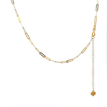 Load image into Gallery viewer, 18K Gold Necklace Chain Paperclip 16 inches plus 1.5&quot; Pendant Heart Puffed - Rafant
