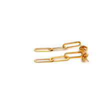 Load image into Gallery viewer, 18K Gold Earrings Drop Dangle Post Paperclip 0.53 grams - Rafant
