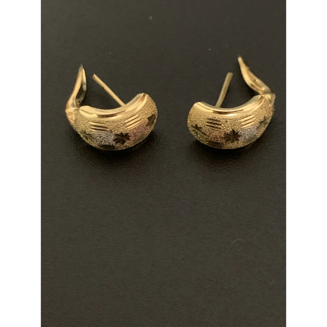 18K Gold Earrings French Clips 1.30 grams - Rafant