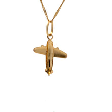 Load image into Gallery viewer, 18K Gold Necklace 17.5 inches Airplane Pendant 1.83 grams - Rafant
