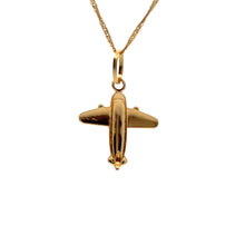 Load image into Gallery viewer, 18K Gold Necklace 17.5 inches Airplane Pendant 1.83 grams - Rafant
