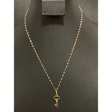 Load image into Gallery viewer, 18K Saudi Gold Necklace  Chain 17.75 inches with Key Pendant - Rafant
