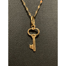 Load image into Gallery viewer, 18K Saudi Gold Necklace  Chain 17.75 inches with Key Pendant - Rafant
