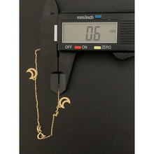 Load image into Gallery viewer, 18K Gold Bracelet with Half Moon Charms 7.5&quot; - Rafant
