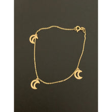 Load image into Gallery viewer, 18K Gold Bracelet with Half Moon Charms 7.5&quot; - Rafant
