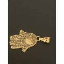 Load image into Gallery viewer, 18K Gold Pendant Hand of Fatima Cubic Zirconia 1.25 grams - Rafant

