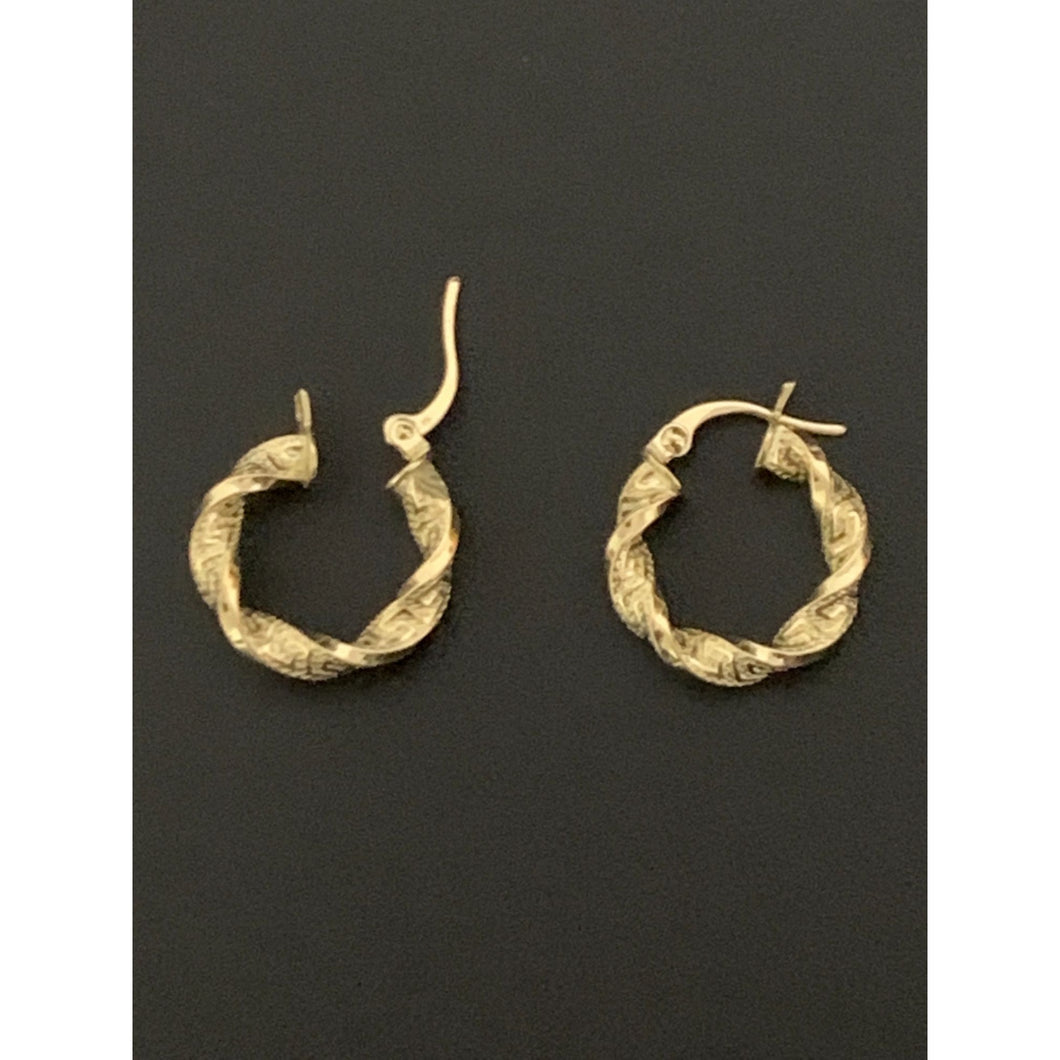 18K Gold Earrings Hoops Loops Small 1.53 grams - Rafant