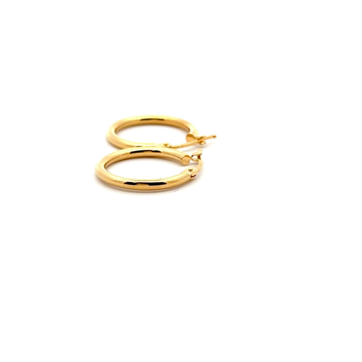 18K Gold Earrings Hoops Polished 1.13 grams - Rafant