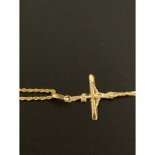 Load image into Gallery viewer, 18K Gold Necklace Chain 17.50 inches with Cross Pendant 1.57 grams - Rafant
