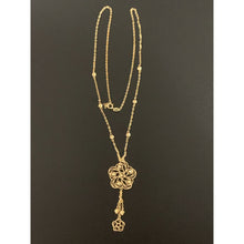 Load image into Gallery viewer, 18K Gold Necklace 16.5 inches with Flower Charm 3.40 grams - Rafant
