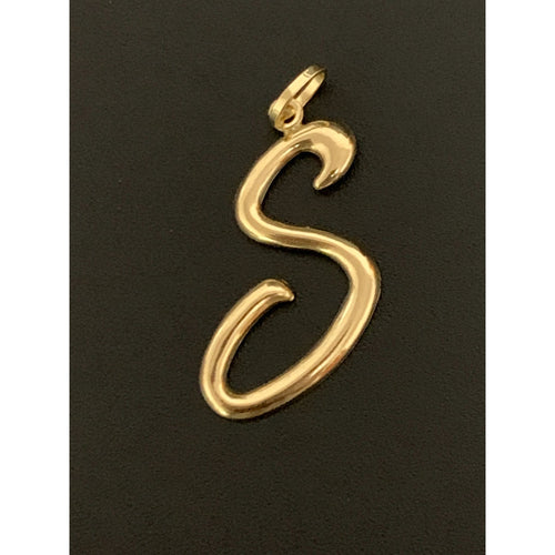 18K Gold Pendant Letter S 1.28 grams - Rafant