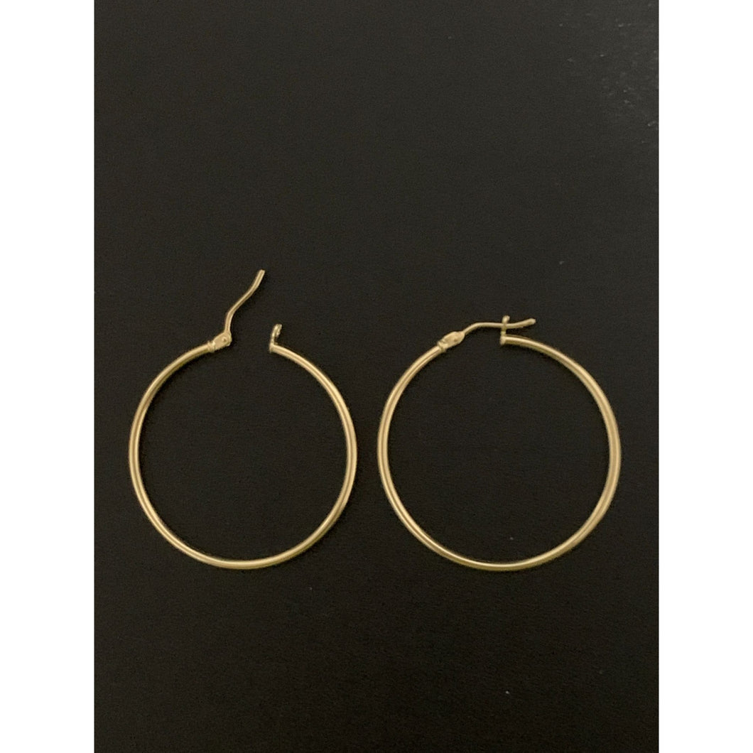 18K Gold Earrings Hoops Loops 1.58 grams - Rafant