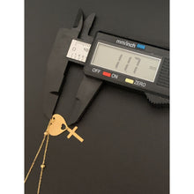 Load image into Gallery viewer, 18K Gold Necklace Heart Cross Pendant 16.50 inches 1.80 grams - Rafant
