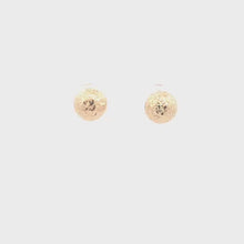 Load and play video in Gallery viewer, 18K Yellow Gold Earrings Stud Balls Textured 0.91 grams
